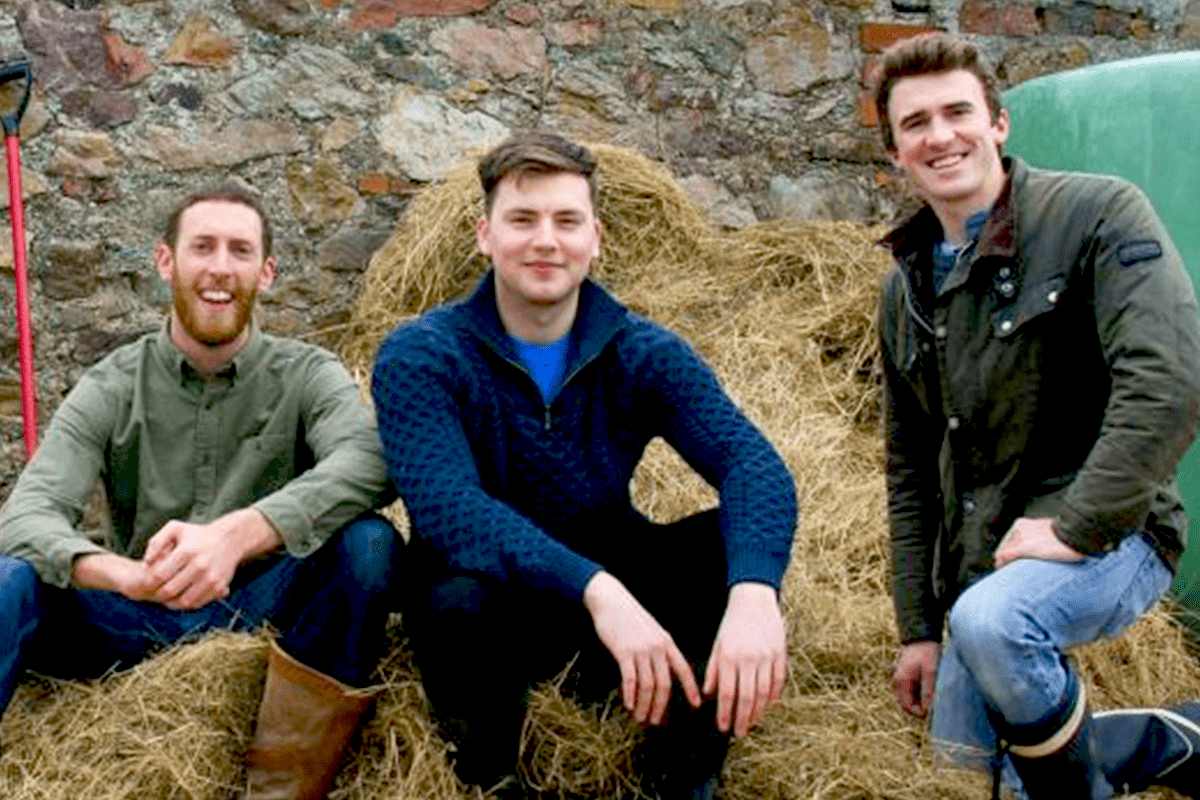 DropChef founders Roman Grogan and Ryan Scott photographed on a farm following Venturewave Capital’s €2m investment in 2020