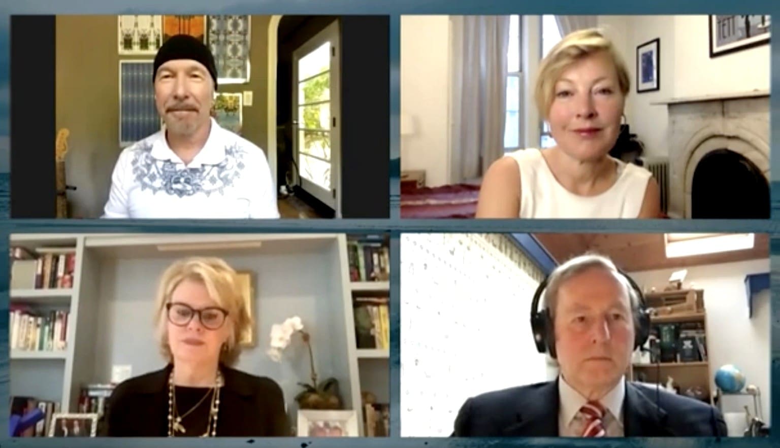 Impact investing hype or substance panel with Anne Finucane, Gillian Tett, Edge (U2), and Enda Kenny during Venturewave Capital’s global roundtable.