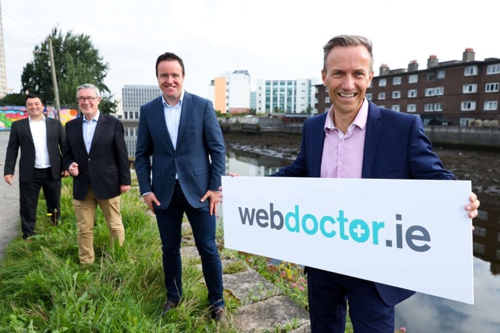 Venturewave Capital invests €3 million in WebDoctor – Pictured: Oisin Kim, Kieran McLoughlin, Alan Foy, and David Crimmins