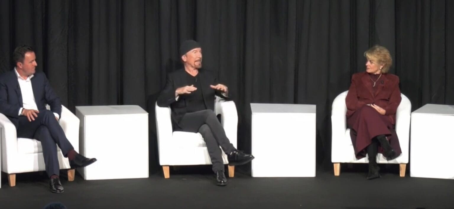 Alan Foy, The Edge, and Anne Finucane speak on equitable impact and sustainable innovation at Venturewave Capital’s GAC 2024 panel.