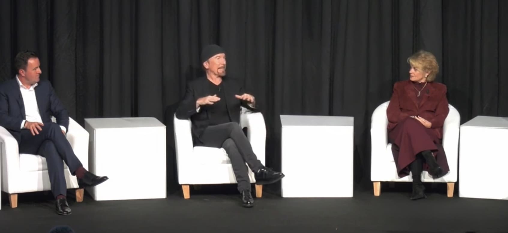 Alan Foy, The Edge, and Anne Finucane speak on equitable impact and sustainable innovation at Venturewave Capital’s GAC 2024 panel.