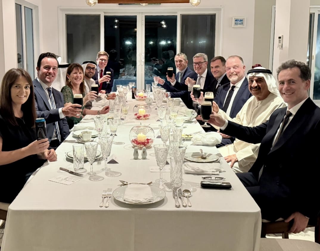 Venturewave dinner with alan foy and lord iveagh / Edward Guinness exploring strategic impact investment opportunities in the Middle East, May 2025.