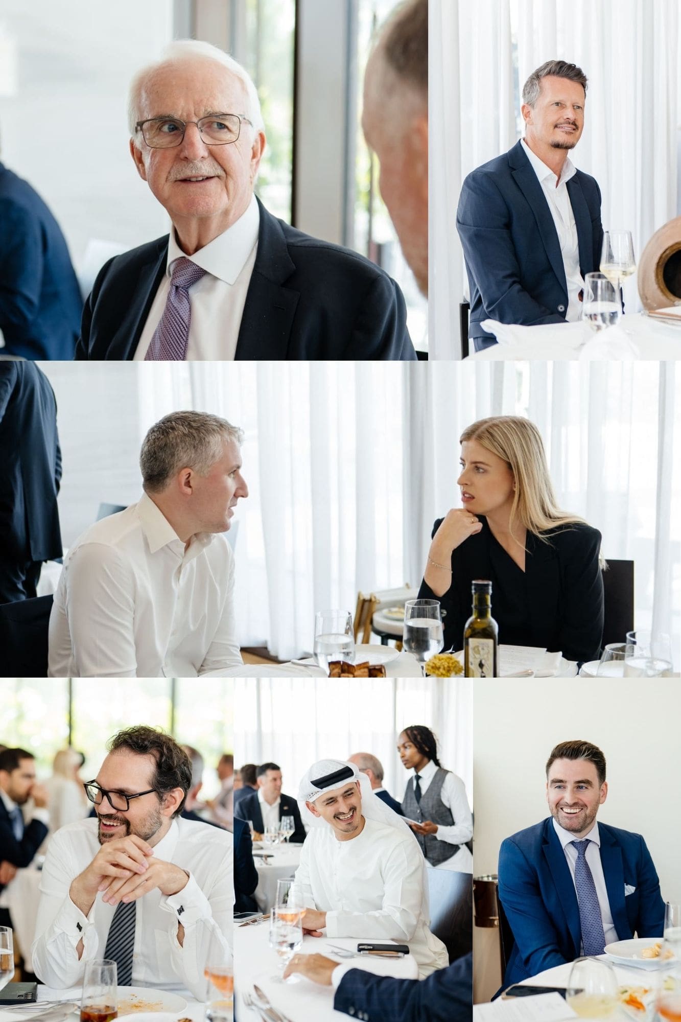 Venturewave Capital private lunch in Dubai with LPs and family office leaders discussing long-horizon impact strategies.